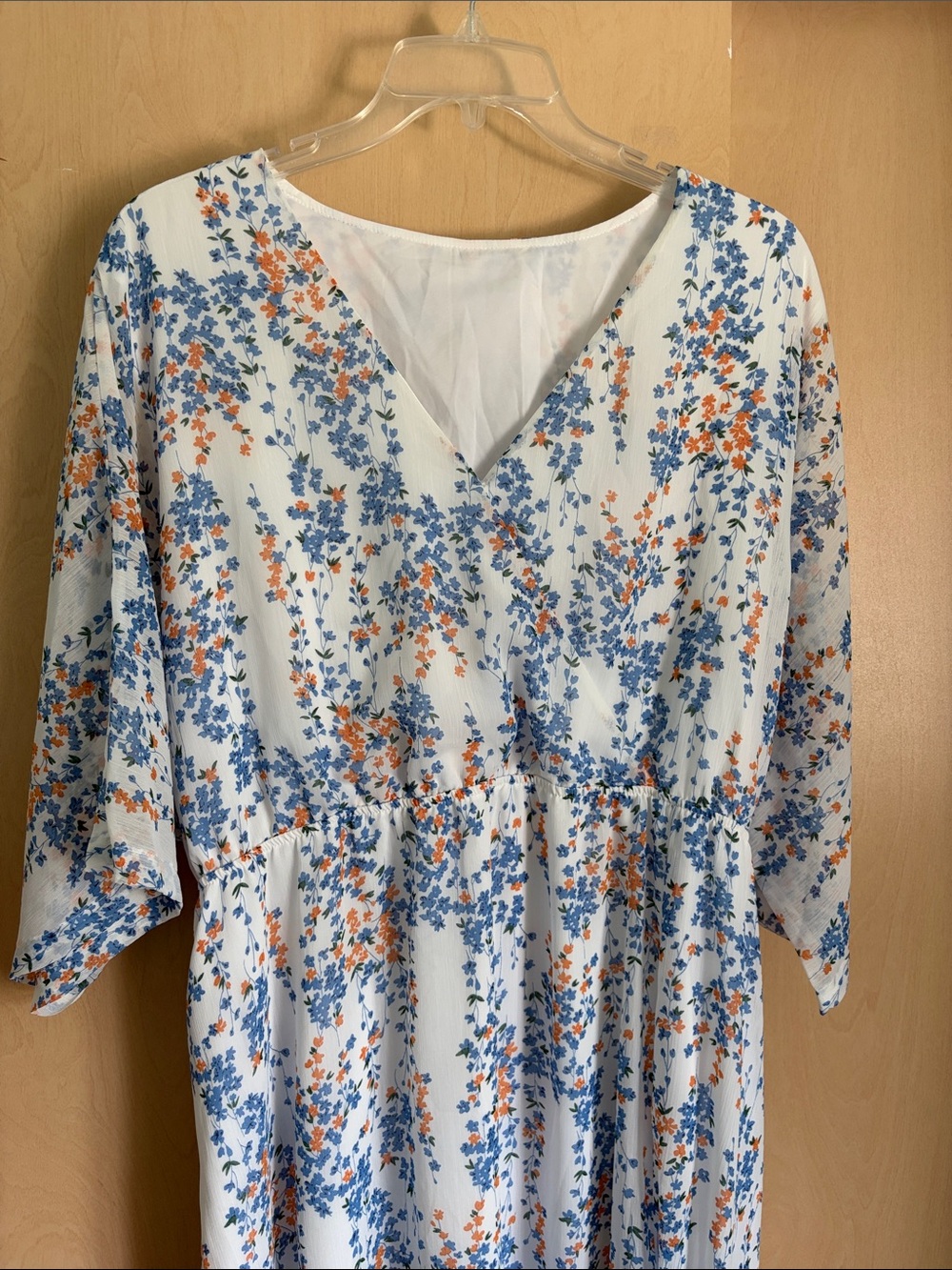 V-Neck Tie-Waist Floral Maxi Dress